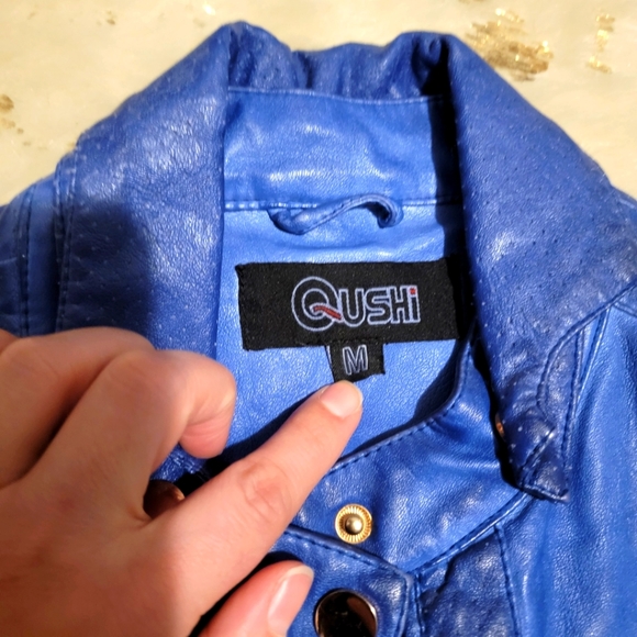 Electric Blue Leather Jacket - Picture 7 of 7